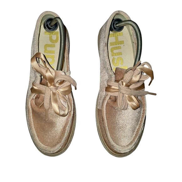 hush puppies Bridget Velour desert Rose size 6.5  Velvet Bohemian Gum Bottom - Picture 1 of 6